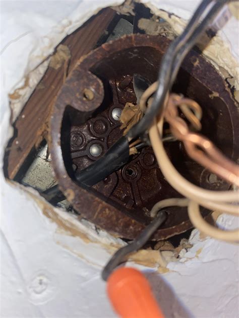 how to get electrical box out of ceiling|replacing a ceiling electrical box.